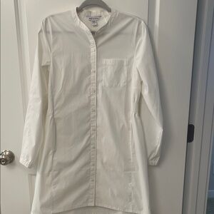 Athleta White Button-Up Shirt Dress
